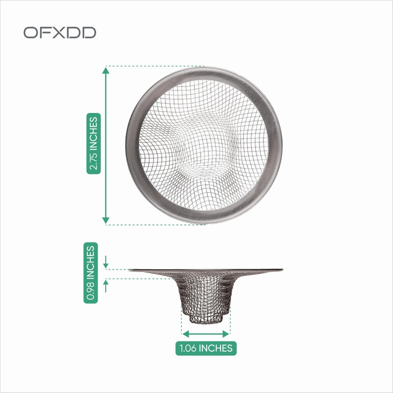 OFXDD Sink Strainer 3 Inch - Mesh Drain Hair Catcher for Bathtub - Kitchen Drain Catcher for Food, Waste, of Stainless Steel, 3 Pcs - Image 5